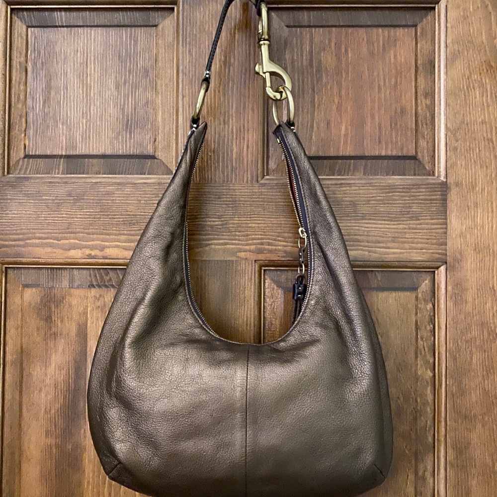 Bronze Leather Coach Hobo